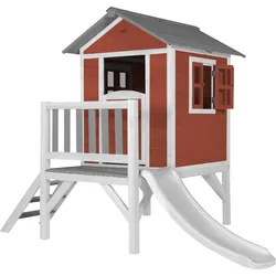 AXI Beach Lodge XL Kinderspielhaus Rot,Weiße Rutsche aus FSC-Holz weiß One Size