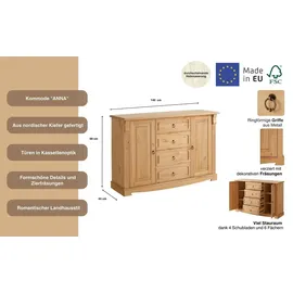 OTTO home Sideboard Anna 140 x 88 x 44 cm Beige