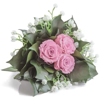 Blumenstrauß Blumenversand mit exklusiven, konservierten langhaltenden Rosen Hochzeitsstrauß für Braut und Brautjungfer von ROSEMARIE SCHULZ GmbH Heidelberg (3 Rosen, Rosa)