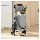 vidaXL Einkaufswagen Grau 47 x 39 x 100,5 cm
