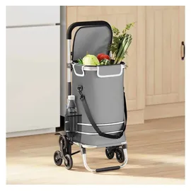 vidaXL Einkaufswagen Grau 47 x 39 x 100,5 cm