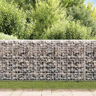 vidaXL Gabionenwand mit Abdeckung 200 × 20 × 85 cm
