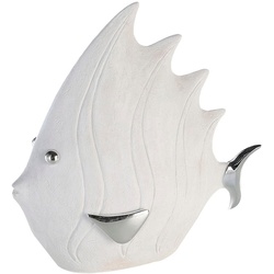 Tierfigur GILDE „Fischfigur“ Dekofiguren Gr. B/H/T: 36 cm x 33 cm x 10 cm, weiß Tierfiguren