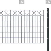 Arvotec Doppelstabmattenzaun ESSENTIAL 120 zum Einbetonieren "Karo" mit Zierleiste, (Set, 19-St), Zaunhöhe 120 cm, Zaunlänge 2 - 60 m grau 18 m x 120 cm