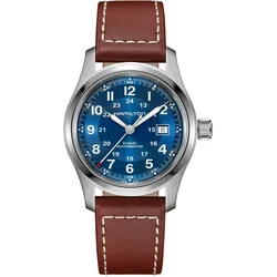 Hamilton H70605540 Herrenuhr Automatik Khaki Field Auto Braun/Blau 42 mm
