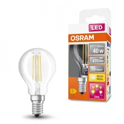 OSRAM E14 LED Leuchtmittel 3-Stufen-Dimmen Filament  klar 4W wie 40W warmweisses Licht für Wohnräume