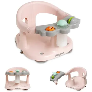 Interbaby - Badewannensitz Baby | Anti-Rutsch-Saugnapf-Befestigung | Bequemer, Sicherer, Ergonomischer Badesitz Baby | Dusch- und Badewannensitz für Babys > 5 Monate, 26x30x38 cm, Rosa