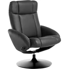 Beliani Fernsehsessel APATE Kunstleder 75 x 100 x 90 cm Schwarz mit verstellbarer Rückenlehne