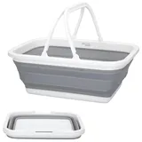 AKTIVE 52986 - Faltbarer Camping- und Picknickkorb | Korb mit Henkeln, Picknickkorb | Fassungsvermögen 8,5 L | Kunststoff- und TPR-Material | Campingzubehör