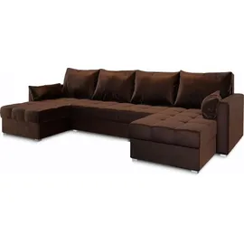 masseno Ecksofa NAKO Polyester 3-Sitzer Braun