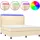 vidaXL Boxspringbett mit Matratze & LED Creme 180x200 cm Stoff