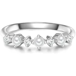 Glanzstücke München Ring Sterling Silber Zirkonia Süßwasser-Zuchtperle in silber | Gr.: 52