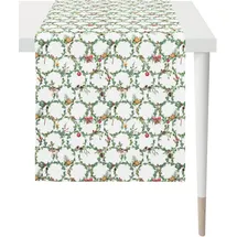 APELT Tischläufer APELT "3606 Winterwelt, Weihnachtsdeko, Weihnachten", bunt (weiß, grün, bunt), B:48cm L:140cm, Baumwolle, Tischdecken, Digitaldruck