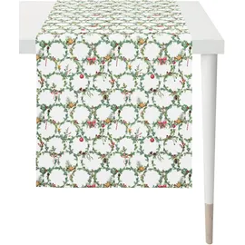 APELT Tischläufer APELT "3606 Winterwelt, Weihnachtsdeko, Weihnachten", bunt (weiß, grün, bunt), B:48cm L:140cm, Baumwolle, Tischdecken, Digitaldruck