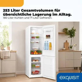Exquisit KGC265-70-NF-040C Kühl-Gefrierkombination (253 l, 1805 mm hoch, Weiß)