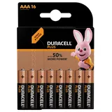 Duracell Batterie Plus Power Alkaline AAA LR03/MN2400 Micro 1,5V 16er-Blister