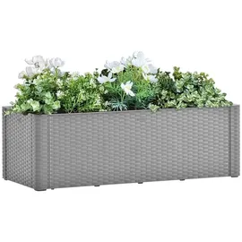 vidaXL Garten-Hochbeet mit Selbstbewässerungssystem Grau 100x43x33 cm