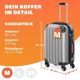 monzana Baseline 4-Rollen Cabin 50 cm / 34 l silber