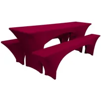 Beautissu Edles Stretchhussen Set 3tlg. Victoria, 220x70cm, Bordeaux
