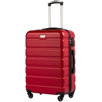 COOLIFE Hartschalen-Koffer Trolley Rollkoffer Reisekoffer ardschale Boardcase Handgepäck mit TSA-Schloss und 4 Rollen (Spinell rot, Handgepäck)