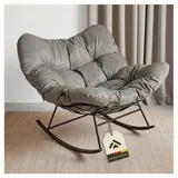 NovaTerra Stahl-Schaukelstuhl mit Kissen Größe: 110 × 92 × 63 cm, steingrau
