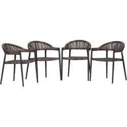 Gartensessel-Set 4-tlg. stapelbar Brooklyn Metall