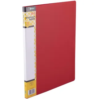 D.RECT Sichtbuch PP A4 | 10 Hüllen | Sichtmappe | Solid | Präsentationsordner | Angebotsmappen |Rot