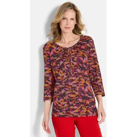 GOLDNER Florales Viskoseshirt Rot 44