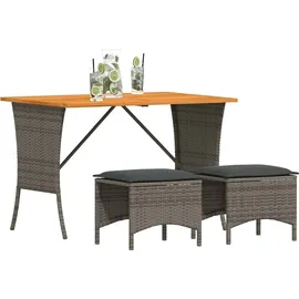vidaXL Garten-Essgruppe 3-tlg. Grau