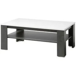 Furn.Design Couchtisch in weiß Hochglanz und grau Stone Beistelltisch 118 x 72 cm Briard