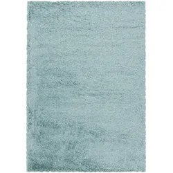 Teppich Hochflor Shaggy Uni Style Polypropylen Wohnzimmer Blau Läufer 80x150 | Kadima Design