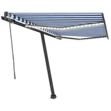 vidaXL LED Automatische Markise 300 x 250 cm blau/weiß 3069711