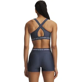 Under Armour Crossback Mid Bra Grau/Blau XS