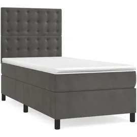vidaXL Boxspringbett 100 x 200 cm Dunkelgrau