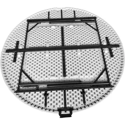 METRO Professional Outdoor Banketttisch Pamua, Stahl/HDPE, Ø 160 x 74 cm, klappbar, wasserabweisend, weiß