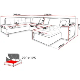 Mirjan24 Ecksofa Niko Bis Cord, Polsterecke mit Bettkasten und Schlaffunktion, Sofa, Polstergarnitur (Farbe: Poso 14, Seite: Links) - Grün