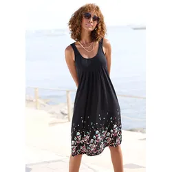 Strandkleid, mit Blumenprint, Minikleid, Sommerkleid, Strandkleid, Gr. 40 - N-Gr, schwarz, , 685430-40 N-Gr