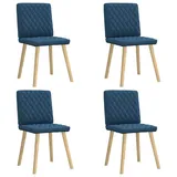 vidaXL Esszimmerstühle 4 Stk. Blau Stoff