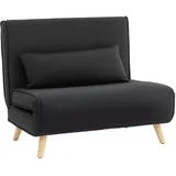 Schlafsessel, 2-in-1 Schlafsofa mit Bettfunktion, Zierkissen bis 120 kg Schwarz