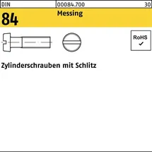 Hörger & Geßler Zylinderschraube DIN 84/ISO 1207 M3 x 12 Messing 1000 Stück