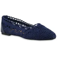 Stiefelparadies Damen Klassische Ballerinas in Dunkelblau