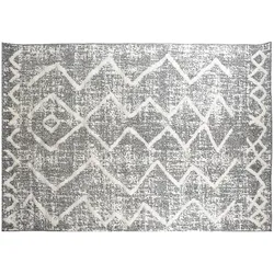 Berber-Teppich mit Reliefmuster beige und grau 160 x 230 cm PALEO
