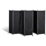 GRASEKAMP 2 Stück Paravent 4tlg Raumteiler Trennwand Sichtschutz Schwarz