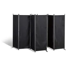 GRASEKAMP 2 Stück Paravent 4tlg Raumteiler Trennwand Sichtschutz Schwarz