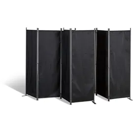 GRASEKAMP 2 Stück Paravent 4tlg Raumteiler Trennwand Sichtschutz Schwarz