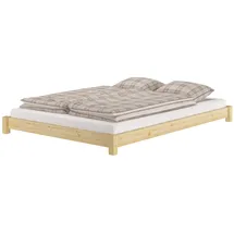 Erst-Holz Flaches Futon-Doppelbett 140 x 200 cm Braun