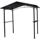 DEGAMO Grillpavillon Garten Pavillon Toulouse 250x160cm, Metallgestell dunkelgrau, Dach aus Trapezblech/Metall, dunkelgrau