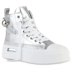 Damen Sneaker High in Silber