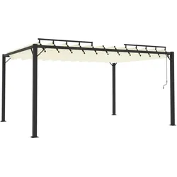 vidaXL Pergola mit Lamellendach 3x4 m Creme Stoff und Aluminium