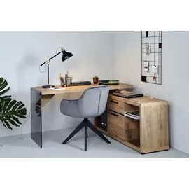 Jahnke Eckschreibtisch LUX C 150 E Braun Eiche